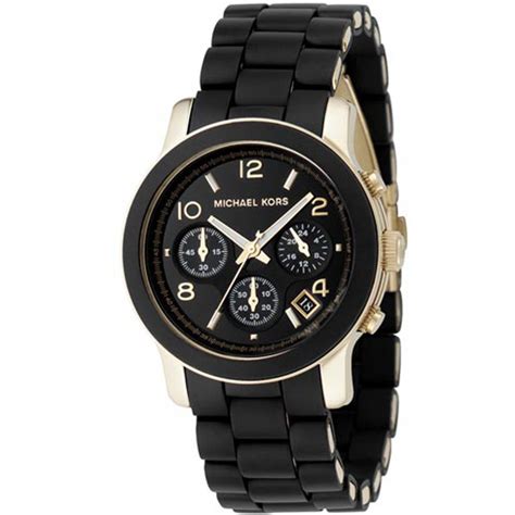 Michael Kors Runway Chronograph Black Dial Ladies Watch 